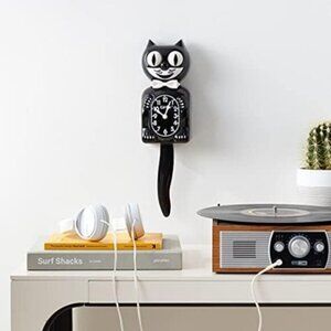 New Kit Cat Klock Gentlemen Original Wall Clock in Classic Black – Retro Style